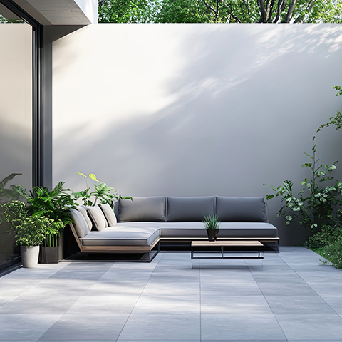 Terrasse contemporaine en béton