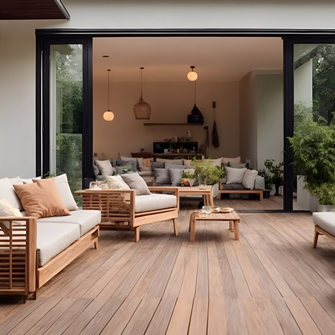 Terrasse en bois naturel