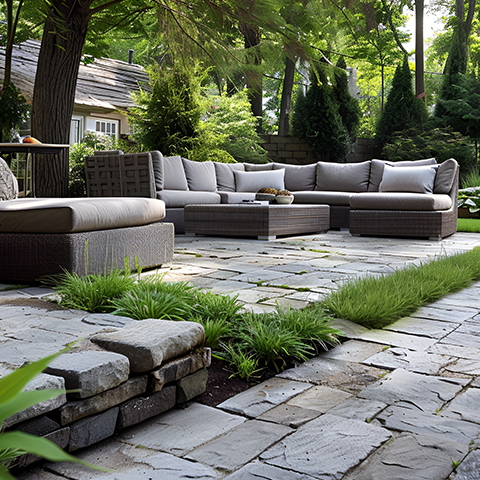 Terrasse en pierre naturelle